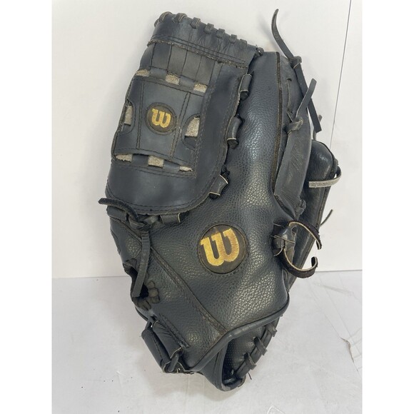 Wilson Elite Series BB/SB Glove RH Throw Black/Gray 13" Leather Custom Fit - Picture 1 of 9
